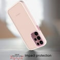 thumbnail image 3 of For Samsung S23 Ultra Polished Oil Thick Acrylic Metal Button Hybrid Case Cover - Light Pink, 3 of 3