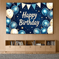thumbnail image 5 of Blue White Star Themed Happy Birthday Banner Party Backdrop Decoration for Birthday Party Photography Props Photo Booth Background Decor, 5 of 7