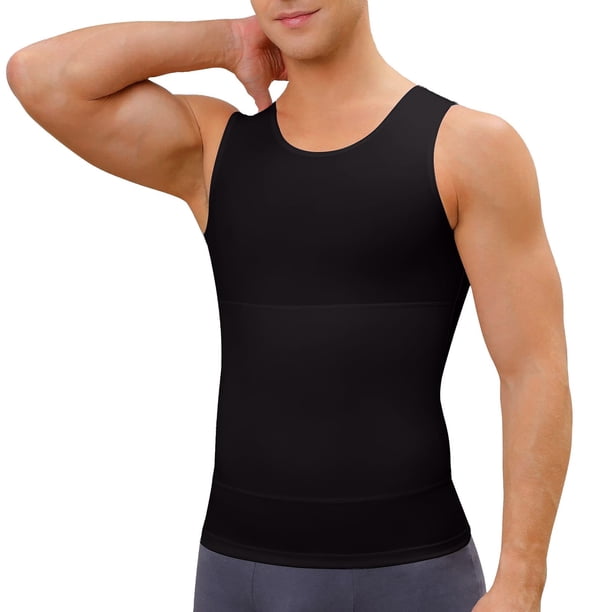 pstuiky Camisetas sin mangas, Fajas moldeadoras para hombre, corsé elástico de cintura alta, sin mangas, cuello redondo Tops elegantes para mujer m