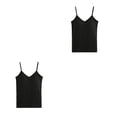 thumbnail image 1 of Jumpingount Chaleco con cuello en V Camiseta sin mangas Correa ajustable Camisones amigables con la piel Ropa delgada sólida Tops Buena Negro 2piezas, 1 of 6