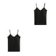 thumbnail image 4 of Qarigey Chaleco Camiseta sin mangas Sujetador incorporado Correa ajustable Camisones amigables con la piel Ropa Tops Camisa de fondo Buena Negro 2piezas, 4 of 6