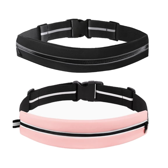 2 Pcs Running Belt for Men & Women - Secure Jogging Pouch for Phone, Water Resistant Fanny Pack with Reflective Strip, Keys & Essentials - For All Cell Phones