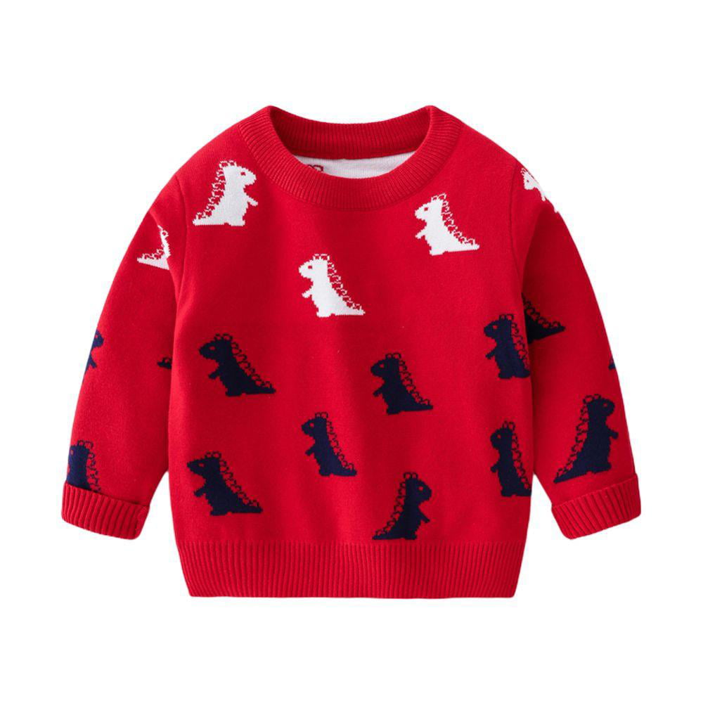 Kids Children Baby Gir Boy Cartoon Cetacean Pullover Plush Sweater Knit Clothes