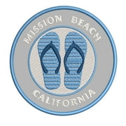 Mission Beach, California 3.5 Inch Iron Or Sew On Embroidered Fabric Badge Patch Ocean Beach, Salt Life Iconic Series