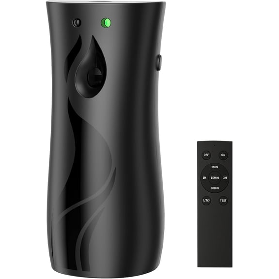 Automatic Air Freshener Spray Dispenser, Wall/Standing Battery Powered Aerosol Spray Dispenser with Remote Control for Bathroom, Hotel, Office, Commercial, Black