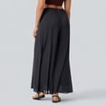 thumbnail image 6 of Summer Palazzo Pants for Women Dressy Casual Elastic High Waisted Wide Leg Chiffon Pants, XL, 6 of 7
