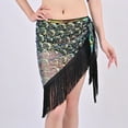 thumbnail image 2 of Xfvqtps Woman Sequin Dance Skirt Tassel Triangular Belt Belly Dancing Waist Towel Waist Chain Hip Towel Performance Skirt White, 2 of 7