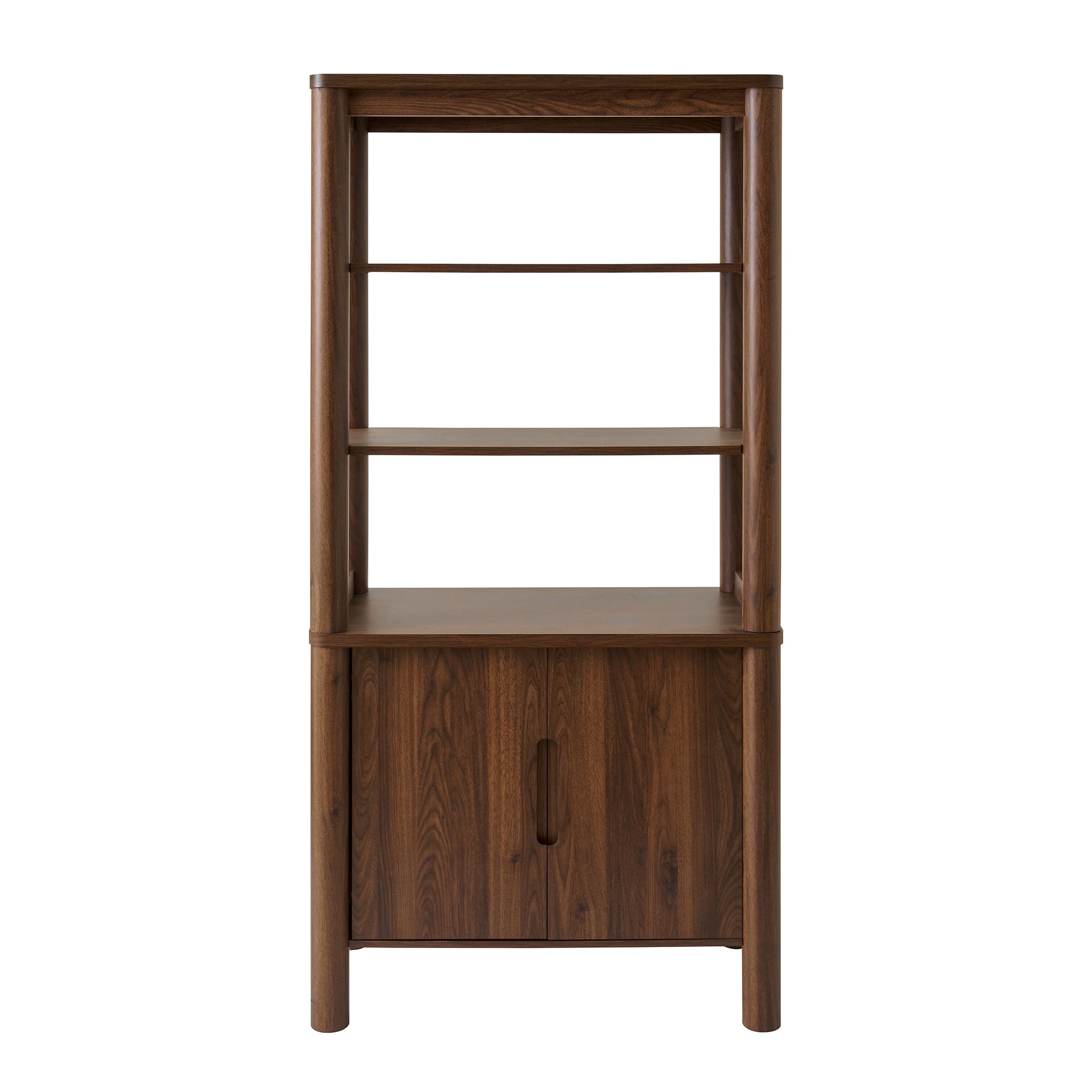 Better Homes & Gardens Adlin Bookcase with Doors, Walnut Finish