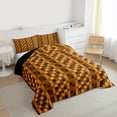 thumbnail image 3 of Feelyou Pixelated Blocks Miners Twin Comforter Sets, Brown Rectangle Boy Bedding Set, 2pcs, 3 of 8