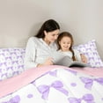 thumbnail image 4 of Manfei Teens Girls Cute Bow-Tie 7-Piece Bedding Comforter Set,Dreamy Princess Bowknot King Bedding Sets,Polka Dots Ultra Soft Bed Sheets,Ultra Soft Home Decor,Reversible, 4 of 8