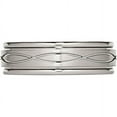 thumbnail image 3 of Primal Steel Stainless Steel Polished/Brushed Criss-Cross Design 7mm Ridged Edge Band, 3 of 9