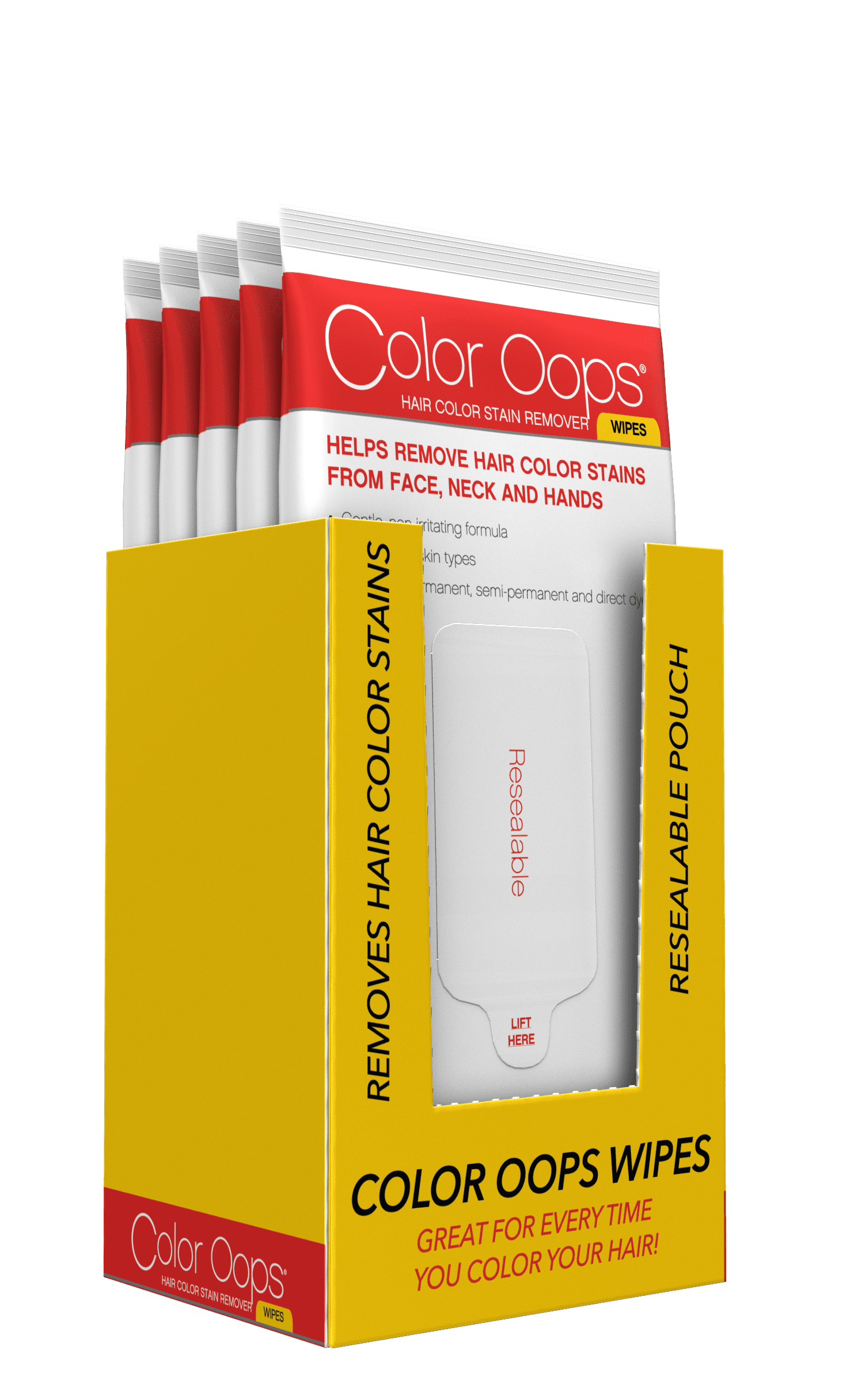 Color Oops Hair Color Remover Wipes with Aloe Vera, Fresh Scent, 5 Ct