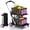 Purple, variant on Rvchic Functional Collapsible Carts with 2 Storage Crates,8-in-1 Mobile Folding Trolley with 360°Rolling Wheels for Shopping,Picnic,Warehouse,Blue