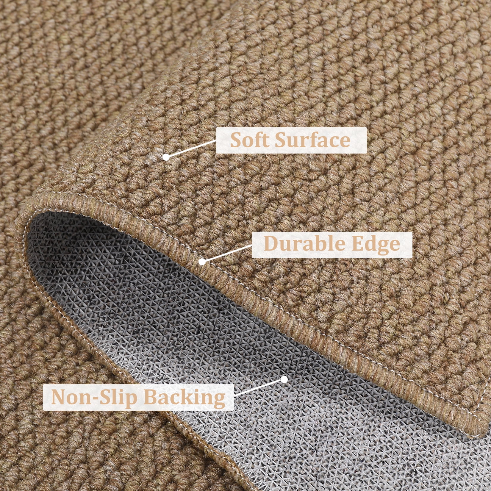 FairOnly 5'x7' Modern Area Rugs for Bedroom Machine Washable Non Slip Soft Rugs for Bathroom Home Office Neutral Brown Area Rugs