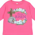 thumbnail image 4 of Inktastic Easter He Has Risen with Cross and Flowers Boys or Girls Long Sleeve Toddler T-Shirt, 4 of 5