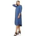 thumbnail image 3 of Pastel by Vivienne Women's Swing Midi Dress Plus Size Denim XX-Large, 3 of 4