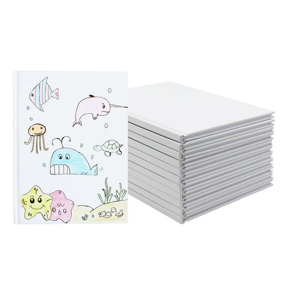 zmybcpack 12 Pack White Hardcover Blank Book 6x8 inch, Hardcover Blank book for Students to Write Stories, Hardcover Sketchbooks Journalï¼?Whiteï�