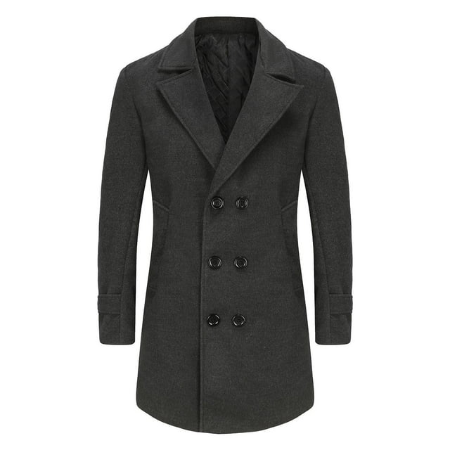 Men's Casual Cardigan Solid Color Long Sleeved Pocket Lapel Coat