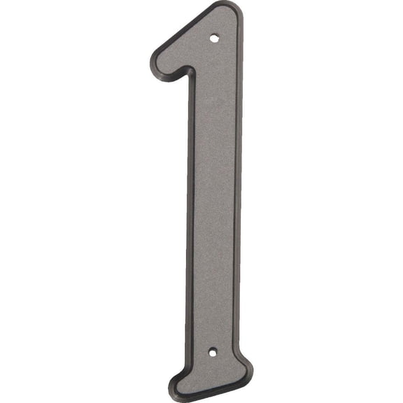 Hy-Ko 4" Silver Reflective House Address Number 1, Plastic, Included Mounting Nails