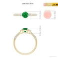 thumbnail image 4 of ANGARA Natural Three Stone Emerald and Diamond Ring in 14K Yellow Gold for Women (Size-5mm) | May Birthstone, Birthday, Anniversary, Jewelry Gift for Women | Natural Emerald Ring, 4 of 9