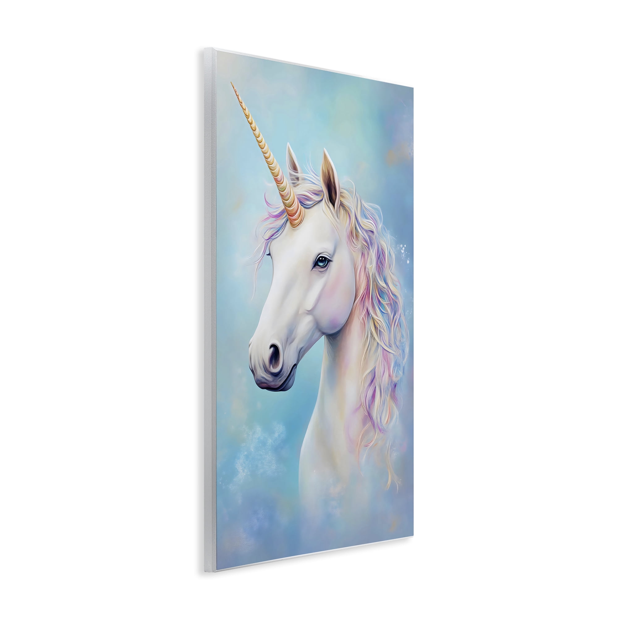 Stupell Industries White Unicorn on Blue Wall Plaque Art, design by Creative Studio
