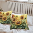 thumbnail image 5 of Country Yellow Floral Outdoor Pillow Covers Pack of 2 Idyllic Sunflower Oil Painting Waterproof Throw Pillow Covers Decorative Cushion Cases for Patio Garden Tent Balcony Couch 26x26 inch, 5 of 8