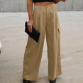thumbnail image 2 of Womens High Waisted Wide Leg Cargo Pants Baggy Casual Work Pants with 4 Pockets, 2 of 9