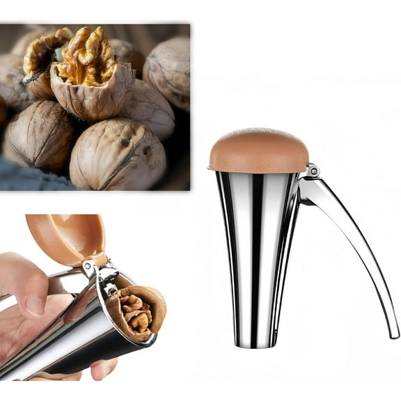Walnut Nut Cracker Nutcracker Tool:Nut Cracker Tool,360° Quick Shelling Tool Pecan Cracker Cutter Tool,2024 Walnut Clamp Funnel Walnut Peeling Tool,Nut Crackers for All Nuts (Zinc Alloy, with Lid)