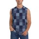 thumbnail image 1 of Fotbe Blue Gingham Buffalo Check Men's Camiseta sin Mangas Estampada para Hombres, Playera Casual para Gimnasio, Entrenamiento, Playa-X-Large, 1 of 7