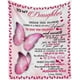 thumbnail image 1 of LHSHID Custom Lover Name Message Text Blanket to My Daughter from Mom and Dad I Believe in You Hugging You Butterfly Personalized Bed Blanket, 1 of 5