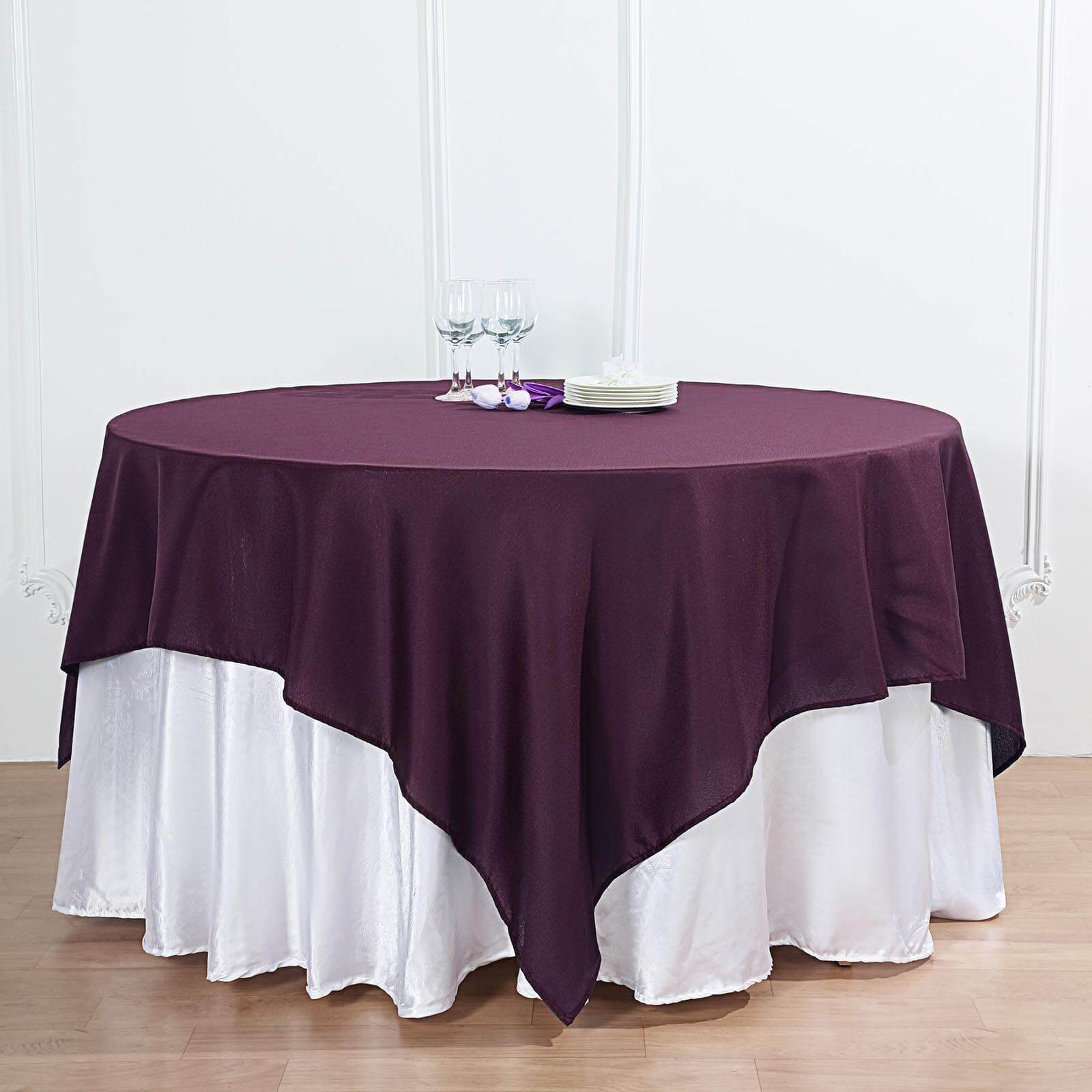 BalsaCircle 70" x 70" Square Polyester Tablecloth Table Covers for