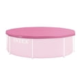 thumbnail image 1 of INTEX 8 Foot Pool Cover for Round Metal Frame Outdoor Backyard Swimming Pool, Pink, 1 of 6