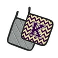 thumbnail image 2 of Carolines Treasures CJ1058-KPTHD Letter K Chevron Purple and Gold Pair of Pot Holders, 7.5HX7.5W, multicolor, 2 of 2