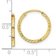 thumbnail image 4 of 14k Yellow Gold Diamond Cut Square Tube Endless Hoop Earrings Round, 4 of 8