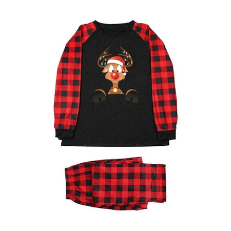 

Parent Child Women Mom Outfit Merry Christmas Letter Plaid Print Parent Child Plaid Long Sleeved Trousers Pajama Set Christmas Pajamas for Family of 3 plus Size 3x Christmas Pajamas for Family