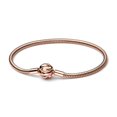 thumbnail image 3 of Pulsera de cadena de serpiente con corazón de plata 925 para mujer, pulsera con cierre infinito de mariposa y nudo infinito, brazaletes para mujer, regalo de joyería, 3 of 5
