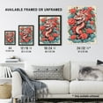 thumbnail image 4 of Fantasy Dragon Red Blue Ornate Mythical 2024 Chinese Year Of The Dragon Large Wall Art Poster Print Thick Paper 18X24 Inch, 4 of 5