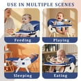 thumbnail image 5 of YUCHANG Foldable  4-in-1 Baby High Chair with Wheels for Infants & Toddlers (0-4 Years) Height Adjustable ,with 5-point Safety Belt(Blue), 5 of 8