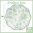 thumbnail image 2 of Sage Green Floral Party Plates Vintage Floral Leaf Disposable Paper Plates Wildflower Green Toile 7" Scalloped Rim Dessert Plates for Christmas Birthday Bridal Tea Party Supplies (48, Green Floral), 2 of 16