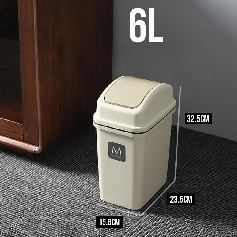 Trash Can 6L Creative Garbage Pail With Lid Indoor Dustbins & Paper