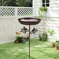 thumbnail image 6 of CarpNettore Bird Bath Bowl Deck Wildbird Drinking Gift Patio Bird Feeder Tray with Stake, 6 of 9