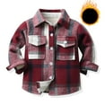 thumbnail image 2 of nsendm Jacket Boy Size 6 Girls Boys Autumn Winter Warm Thick Print Cotton Long Sleeve Coat Cardigan Clothes Youth Snow Outerwear Red 2-3 Years, 2 of 3