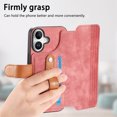 thumbnail image 6 of Wallet Case for Apple iPhone 16, Premium PU Leather Cards Holder RFID Blocking Flip Cover Stand Hand Strap Full Protective Shockproof Phone Case for Women Men, Pink, 6 of 8