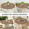 thumbnail image 7 of 44in Round Tablecloth with Elastic Edge, Waterproof Fitted Table Cover for 36-44" Tables, Floral Theme Polyester Reusable Table Cloths Wipe Clean for Picnic, Dining, Outdoor Use and Party Decor, 7 of 7