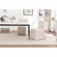 thumbnail image 4 of Set of 2 Linen Dining Chairs, Modern Upholstered Fabric Side Chairs with Padded Seat and Backrest, Armless Accent Chairs for Dining Room, Kitchen, or Living Room, Beige, 4 of 22
