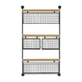 thumbnail image 5 of DecMode 18" x 6" 4-Tier Black Wall Shelf, 5 of 7