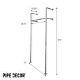 thumbnail image 6 of PIPE DECOR 41" Black Steel Wall- and Floor-Mounted Modular Pipe Clothing Rack Kit, DIY Industrial Open Wardrobe for Home or Retail Spaces, 6 of 8