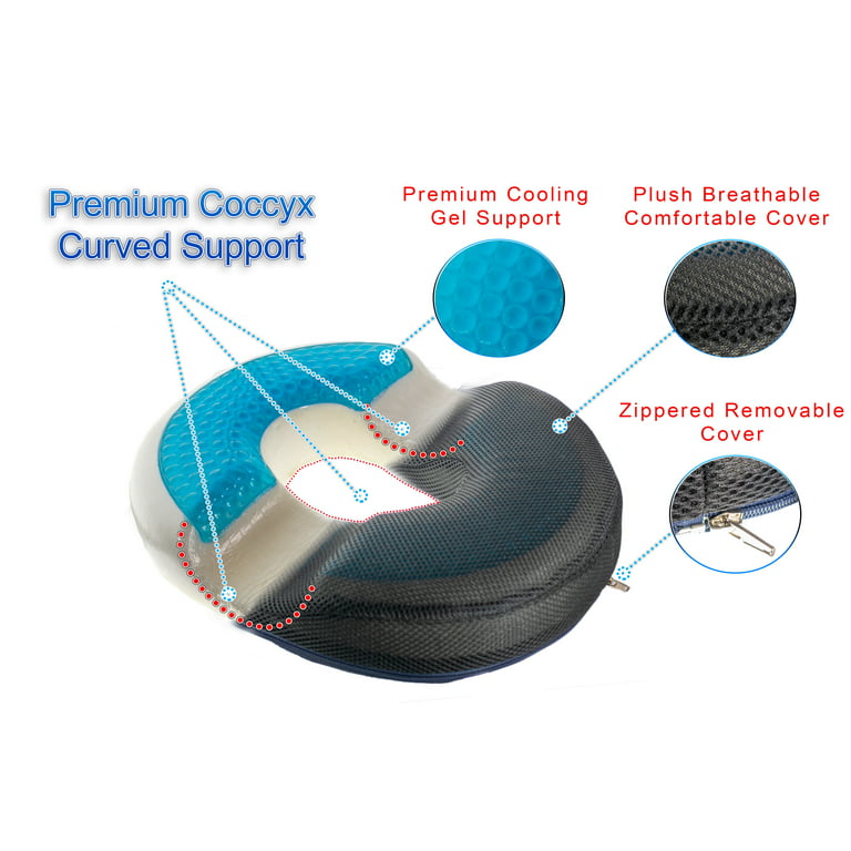 Coccyx Hemorrhoid Seat Cushion Gel Memory Foam Donut Tailbone