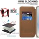 thumbnail image 3 of For Samsung Galaxy S25 Edge Case Compatible with MagSafe RFID Blocking Leather Phone Cover - Dark Pu, 3 of 5