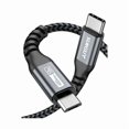 thumbnail image 1 of LujingZ USB C to Micro USB Cable 1FT, OTG USB Type C to Micro Nylon Braided Compatible with Galaxy S7 S6, PS4, MacBook Pro/Air, Pixel, LG and Micro USB Devices, 1 of 1